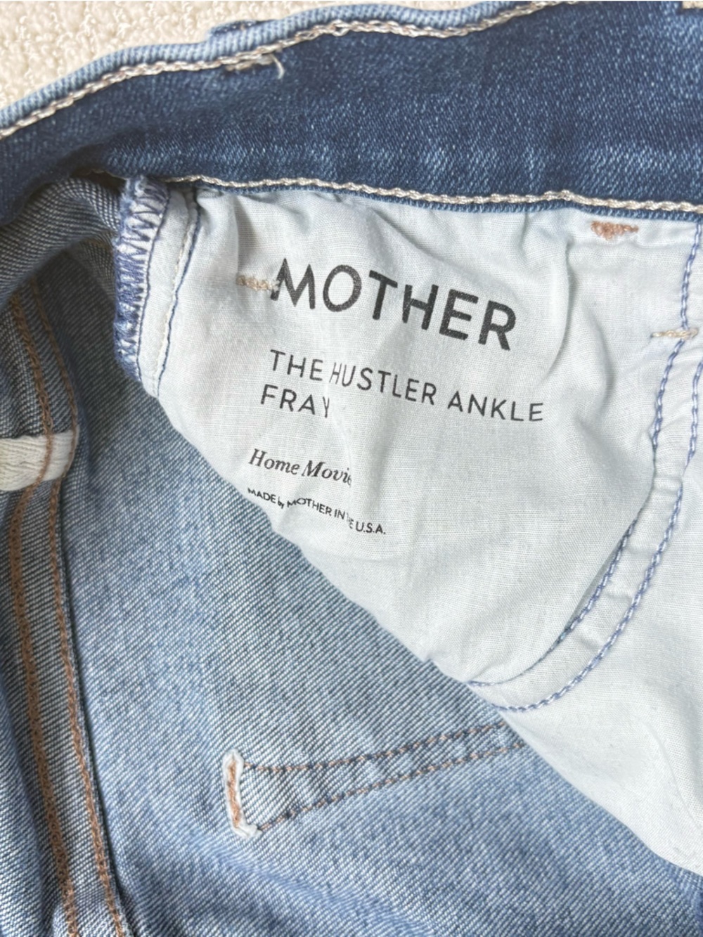 MOTHER The Hustler Ankle Fray Jeans Size 28  Raw Hem Crop Denim - Picture 3 of 9